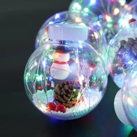 10 piece Christmas Ornaments ball copper wire lights - Warm white - KloudSeller