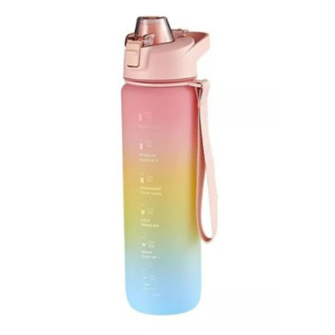 1L Motivational Water Bottle With Straw