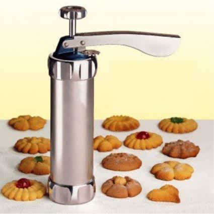 Cookie Press Machine Biscuit Maker Cake Making Decorating Gun Kitchen Aluminum Icing Sets_0