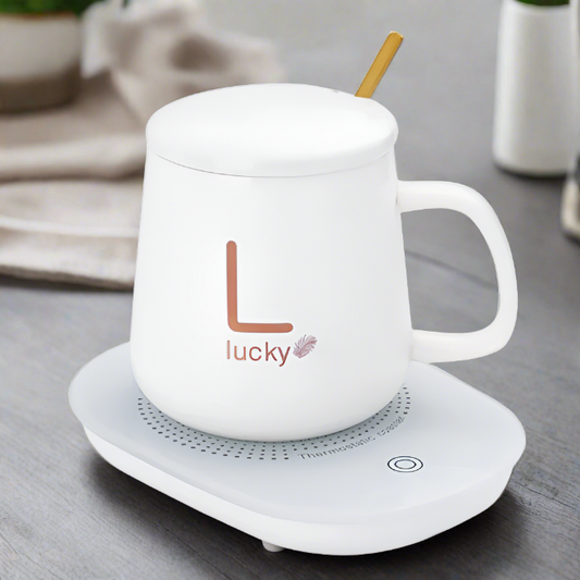 KloudWarm Electric Coffee Warmer Coaster and Mug Set - White