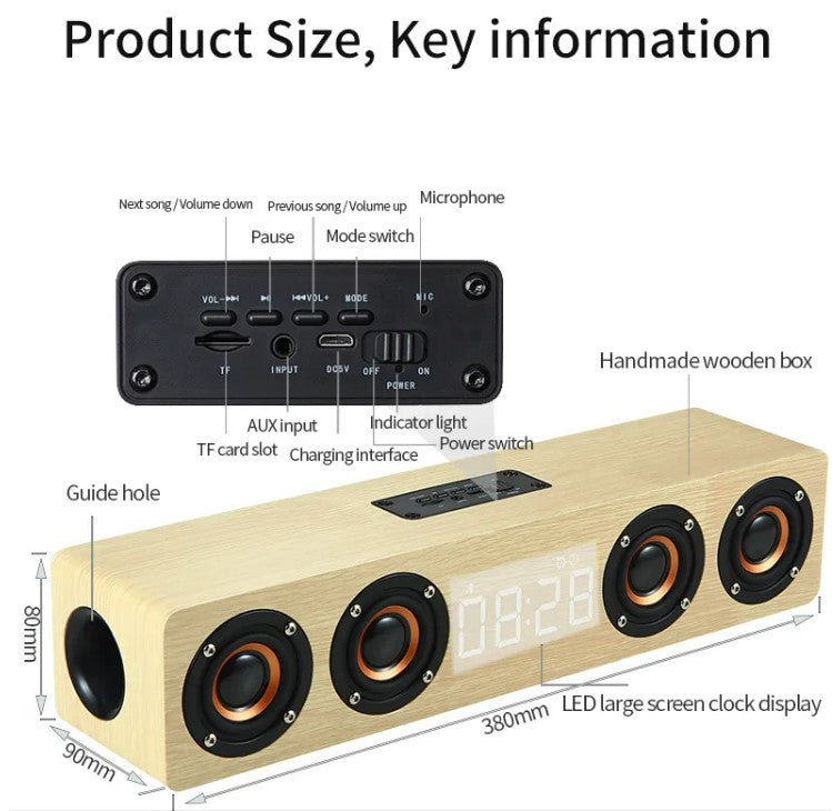 Portable Home Theater Bluetooth Speaker for TV speaker AUX USB - Brown_1