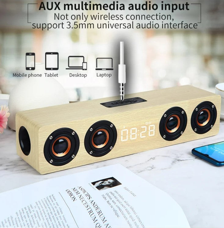 Portable Home Theater Bluetooth Speaker for TV speaker AUX USB - Brown_2