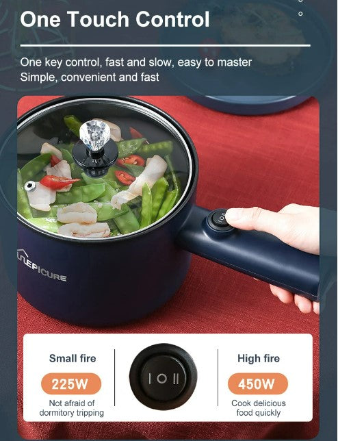 Multi Function Non-Stick  Electric Hot Pot 1.8L Large Capacity - Smart Green Double_2