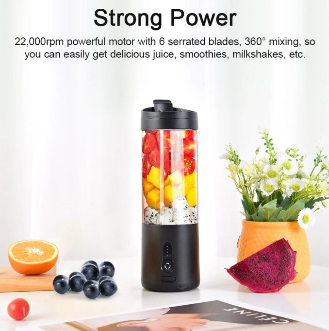 Portable Blender Cup USB Electric Fruit Juicer Rechargeable for Outdoor Sports Travel Camping - White_6