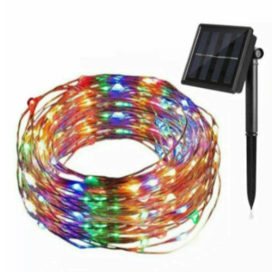 10M Solar-Powered LED Outdoor Fairy Lights - Multi-Coloured