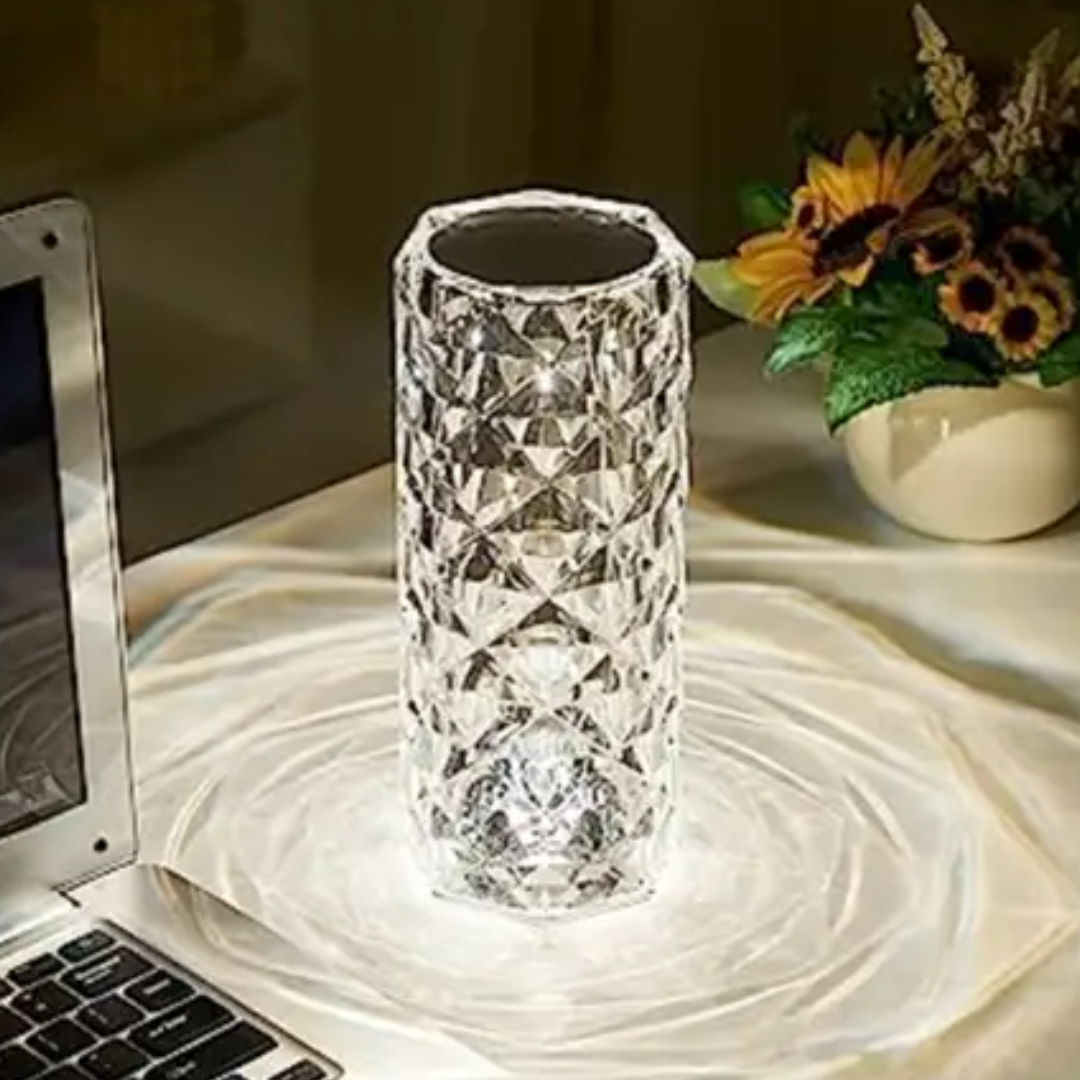 KloudGlow Crystal Touch Lamp with RGB Lighting