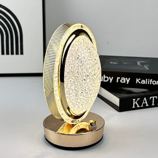 KloudGlow Crystal Oval Rechargeable Table Lamp