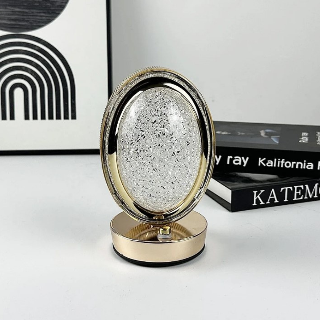 KloudGlow Crystal Oval Rechargeable Table Lamp