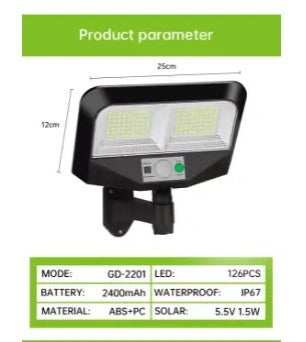 Solar Flood Light Waterproof With Remote GD-2201